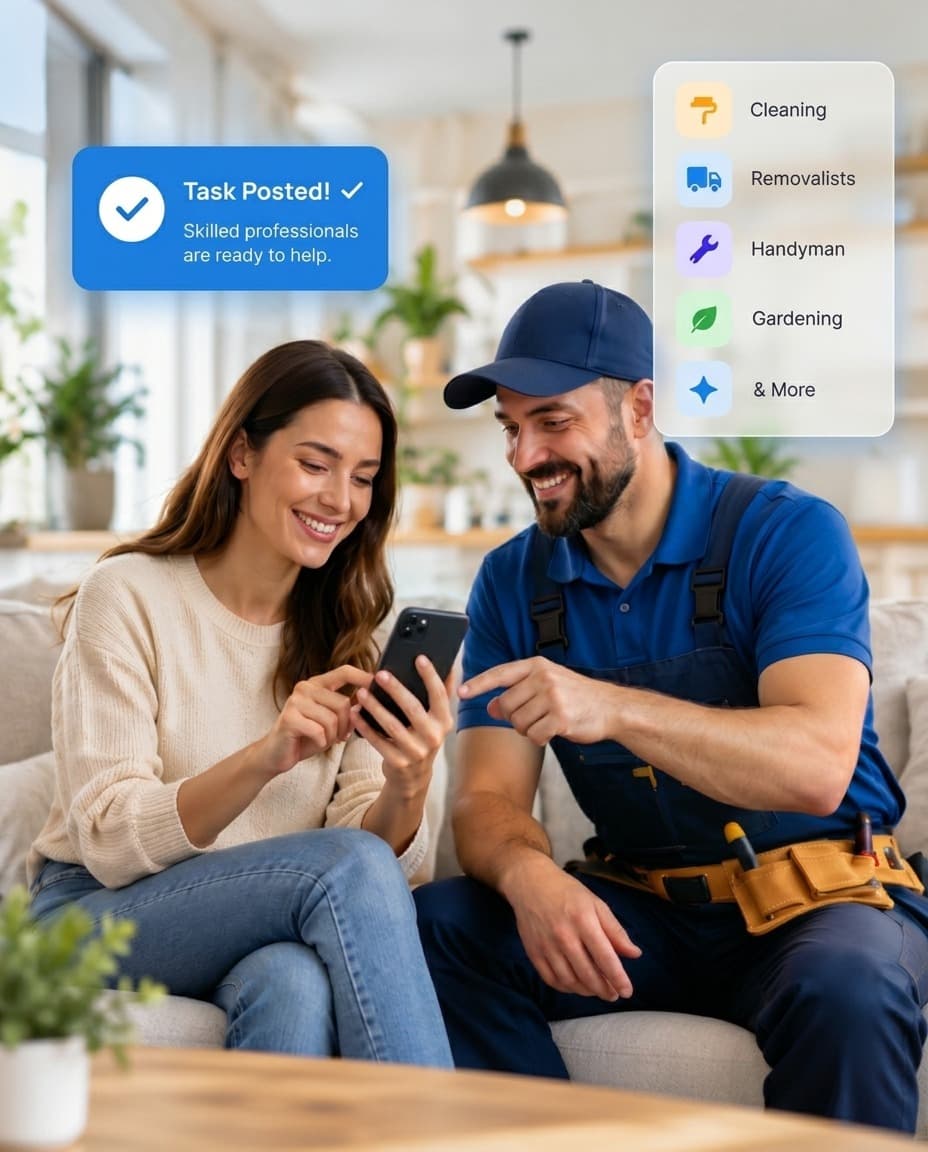 A client and a provider looking at a posted task together